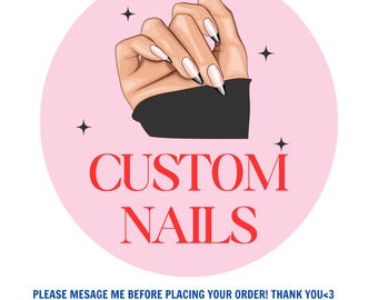 Custom design press on nails, Handmade Custom Nails