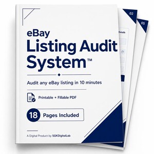 eBay Listing Audit System, eBay Seller Checklist, Reseller Listing Template, eBay Optimization Worksheet, Printable Seller Tool