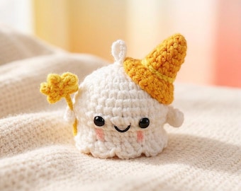 Handmade Crochet Ghost Keychain Wizard Hat Amigurumi Star Charm Bag Accessory