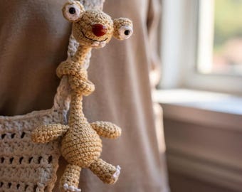 Handmade Crochet Sloth Keychain, Amigurumi Bag Charm, Kawaii Purse Accessory