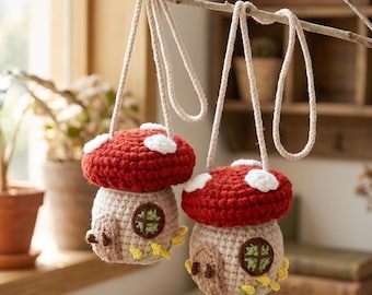 Handmade Crochet Mushroom Bag | Whimsical Forest Crossbody Purse