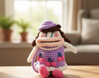 Handmade Crochet Amigurumi Girl Doll, Kawaii Plush Toy, Nursery Decor