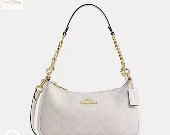 Vintage 2004 Coach Aqua Demi Hampton Baguette Shoulder Bag With