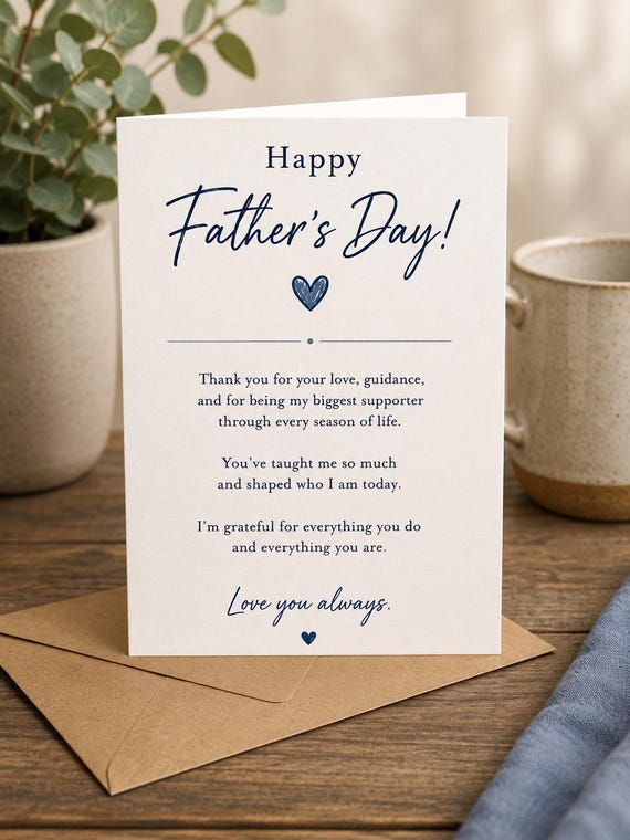 Father's Day Card | Dad Ever Greeting, 270gsm Paper, Satin Finish