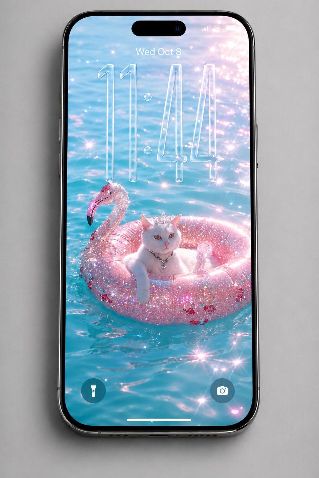Girly Cute Cat 4K iPhone Wallpaper | Pink Lock Screen | Liquid Glass ...