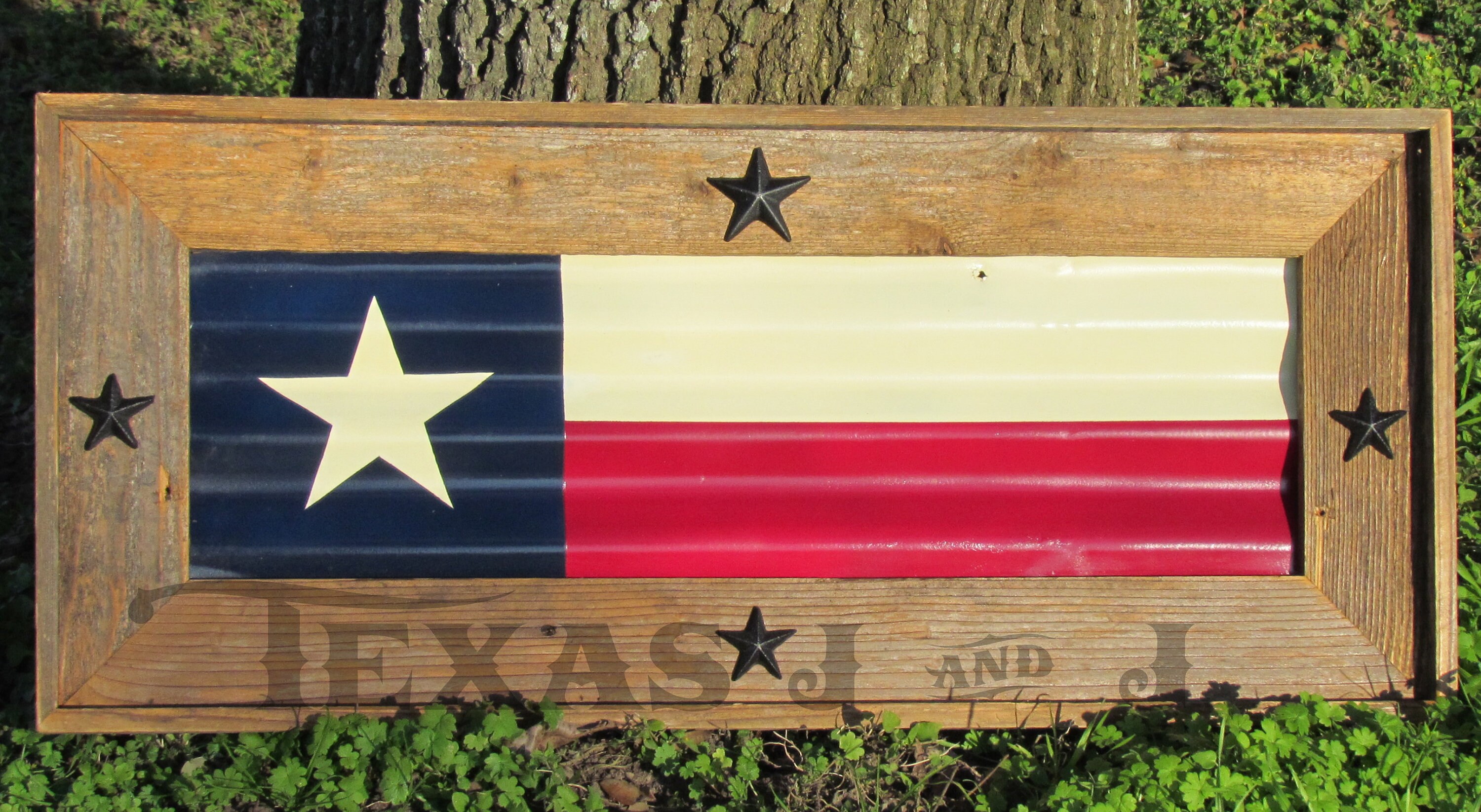 TEXAS flag framed tin rustic Texas flag Texas decor Texas Etsy
