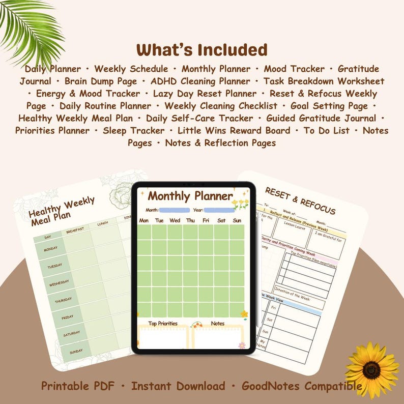 Refocus Schedule ADHD Planner Printable | Daily Focus, Task Management, Routine Tracker ...