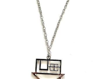 The Neighbourhood Inspired Necklace Silver Unisex Necklace Upside Down House Streetwear Jewellery