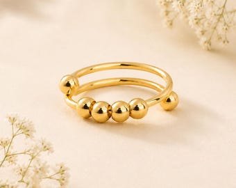 Spinner Ring für Angst, einstellbare Sorgen Ring, Stressabbau Schmuck, minimalistisches Geschenk für sie, Mutter, Freundin, Geburtstag
