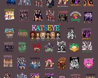 Paquete de imágenes PNG de Katseye Beautiful Chaos Tour / Estética retro pop PNG / Diseño de camiseta de moda / Gráfico para sublimación / Descarga digital instantánea