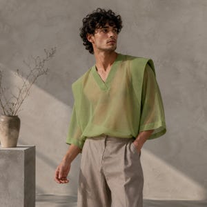 Green Sheer Mens Shirt - Etsy