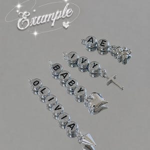 Y2K Cyberpunk Lily Orchid Flower Keychain, Personalized Name Bag Charm Gothic Floral Tassel Purse Pendant Fairycore Phone Charm Gift image 12