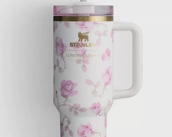 Limited Edition Pink Bow Tumbler 40oz Stainless Steel Insulated Cup With Handle