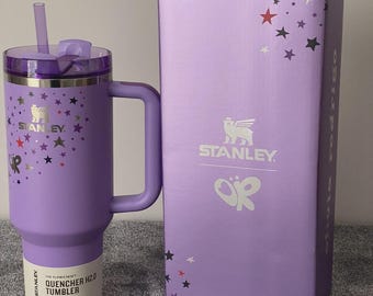 Purple Star  40oz Insulated Tumbler With Handle Straw Lid Stainless