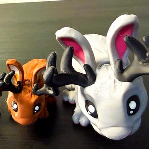 3D-geprinte Jackalope Cryptid – Gedetailleerd speelgoed voor mythisch woestijnwezen