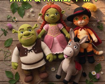 Shrek and Friends Crochet Pattern Bundle | Amigurumi PDF Download