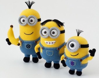 Minion Crochet Pattern Bundle | Kevin, Stuart, Bob Amigurumi (PDF Download)
