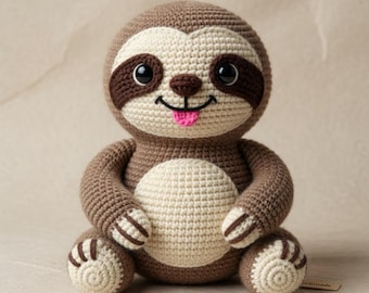 Schema PDF per realizzare un bradipo all'uncinetto / Peluche bradipo amigurumi / Download digitale adatto ai principianti