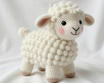 Crochet Lamb Pattern, Fluffy Sheep Amigurumi Toy, Beginner Friendly PDF (10 Inch)