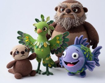 Swapped Crochet Pattern Bundle: Ollie, Ivy, Boogle, Caloo Amigurumi (PDF)