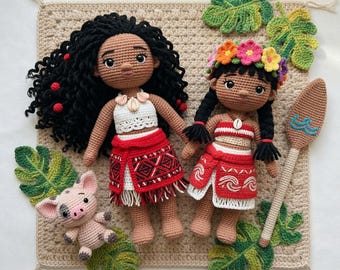 Modelli per realizzare la bambola Moana all'uncinetto / Amigurumi per giovani e classici in formato PDF (download digitale)