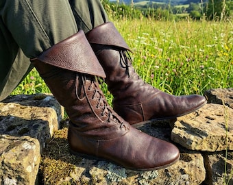 Wikinger Renaissance Stiefel, Faire Mittelalter Stiefel, Piraten Schuhe, LARP Kniehohe Stiefel, Fair Outfit Mittelalter Stiefel