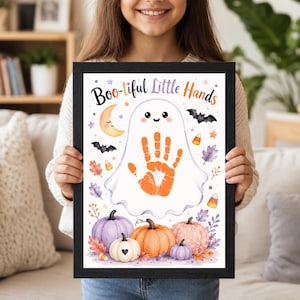 ghost handprint, spider handprints, halloween craft kids, toddler art halloween, preschool halloween handprint, hand print halloween, halloween printable craft, halloween art project, october preschool, halloween daycare craft, printable halloween bundle, halloween craft PDF, kids activity