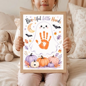 kids halloween handprint, halloween handprint bundle, halloween handprint keepsake, ghost handprint craft, spider handprint craft, pumpkin handprint craft, bat handprint, witch handprint, frankenstein handprint, halloween footprint craft, october handprint, toddler halloween printable, preschool halloween craft