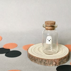 Message in a bottle - Halloween Ghost - mini spooky cute sculpture