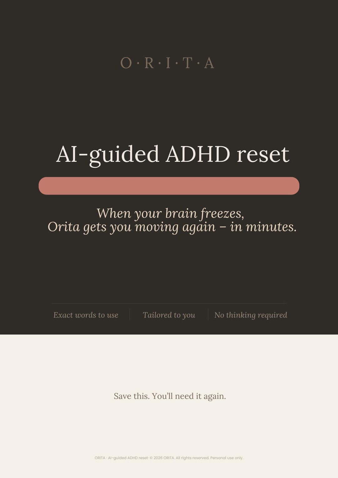 Overthinking Card AI Guided ADHD Reset Cards, Overthinking, Anxiety, Freeze Mode (digital ...