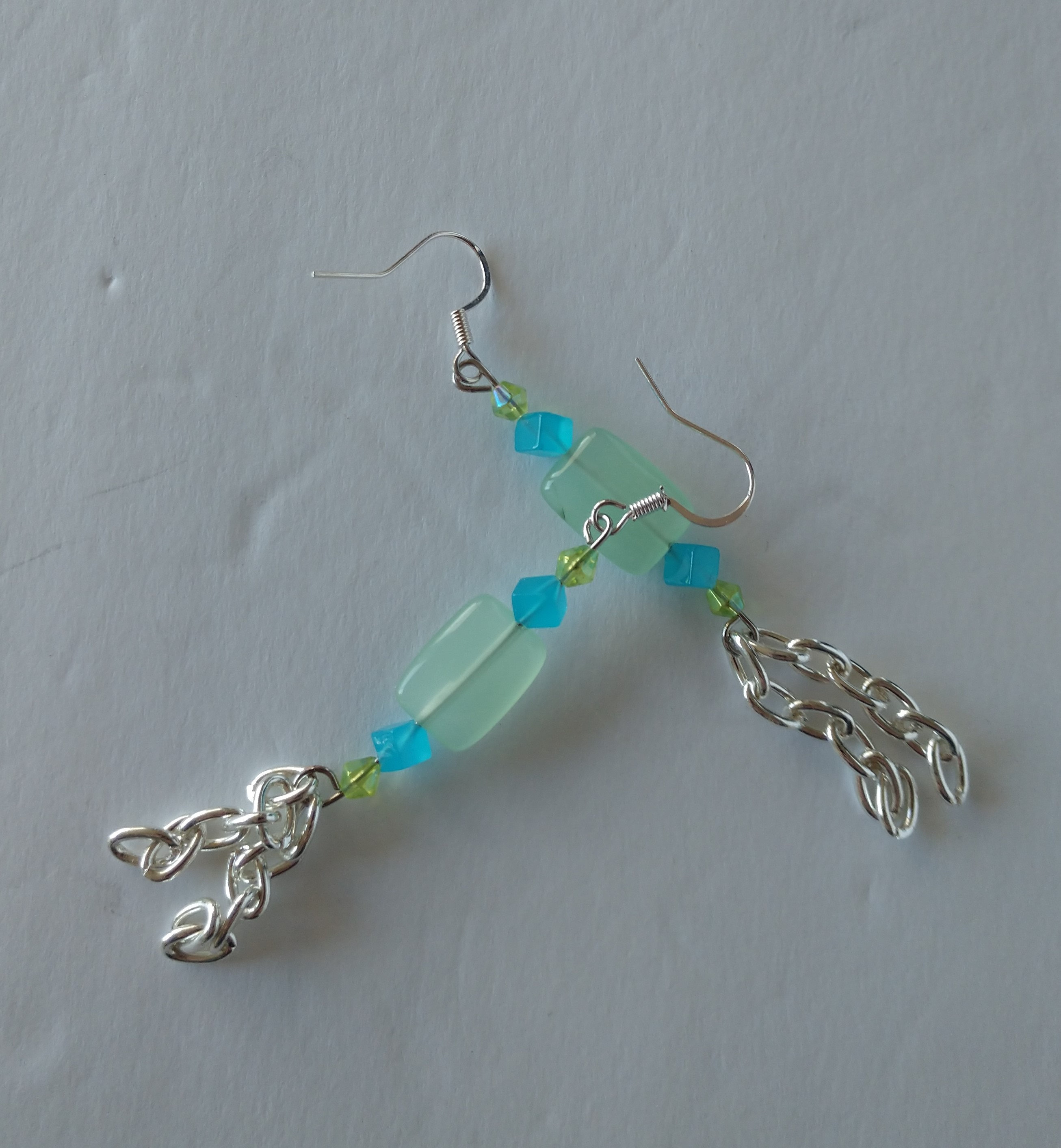 Green and Blue Earrings , Mint Green Earrings , Green Dangle Earrings ...