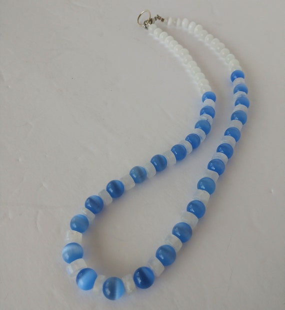 Periwinkle Blue and White Necklace 