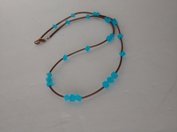 Brown and Blue Necklace Blue and Brown 
