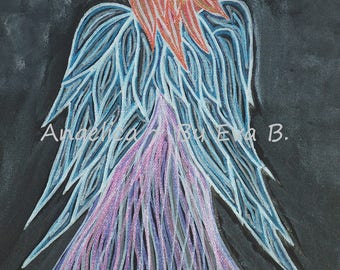 Angel Painting , Angel Art , Abstract Angel , Abstract Art , Painting Of Angel , Angel Decor , Heavenly Being , Divine Messenger , Art Decor