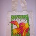 Snake Print Tote Bag , Canvas Bag With Hand Drawn Pink and Yellow Snake ...