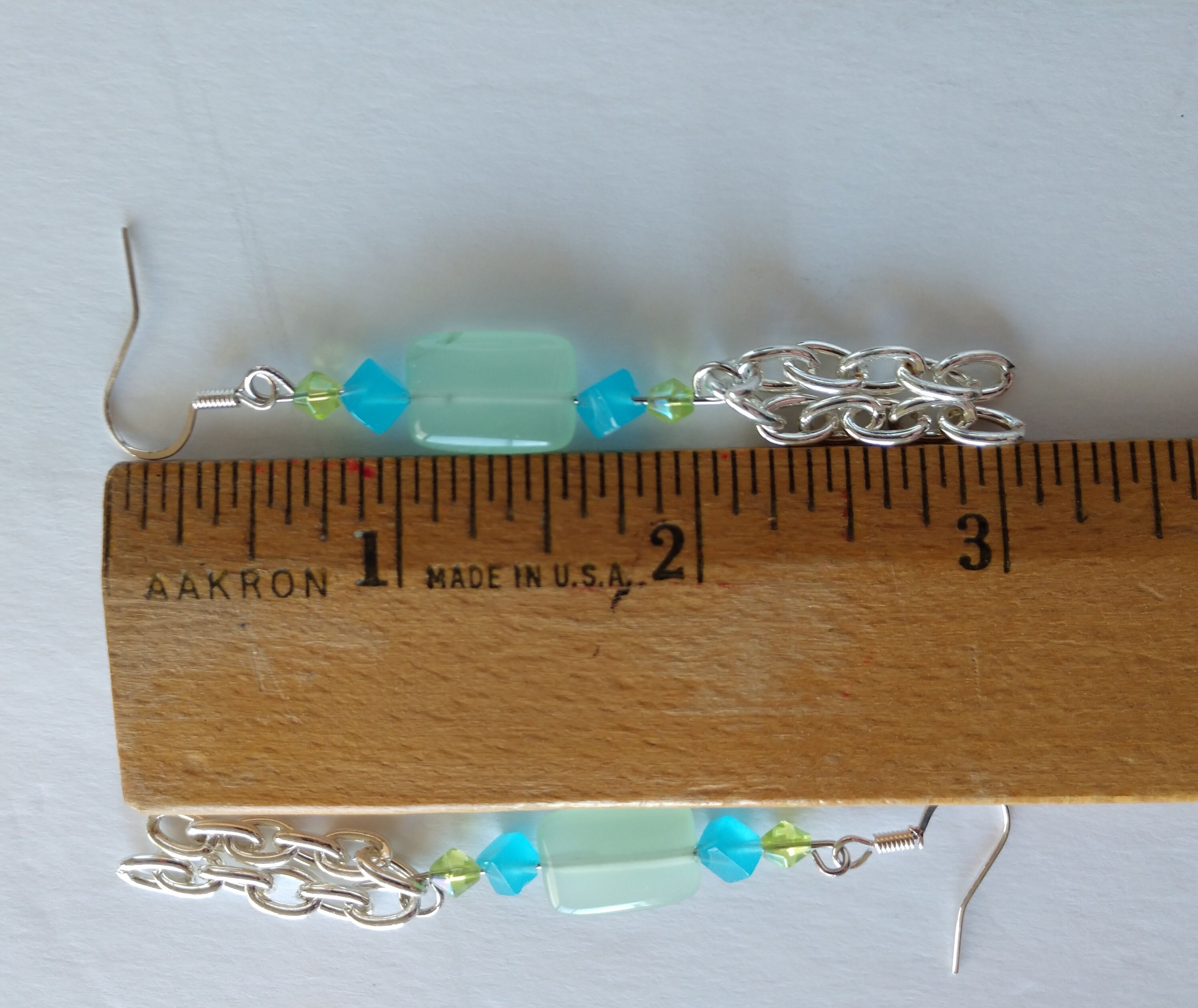 Green and Blue Earrings , Mint Green Earrings , Green Dangle Earrings ...