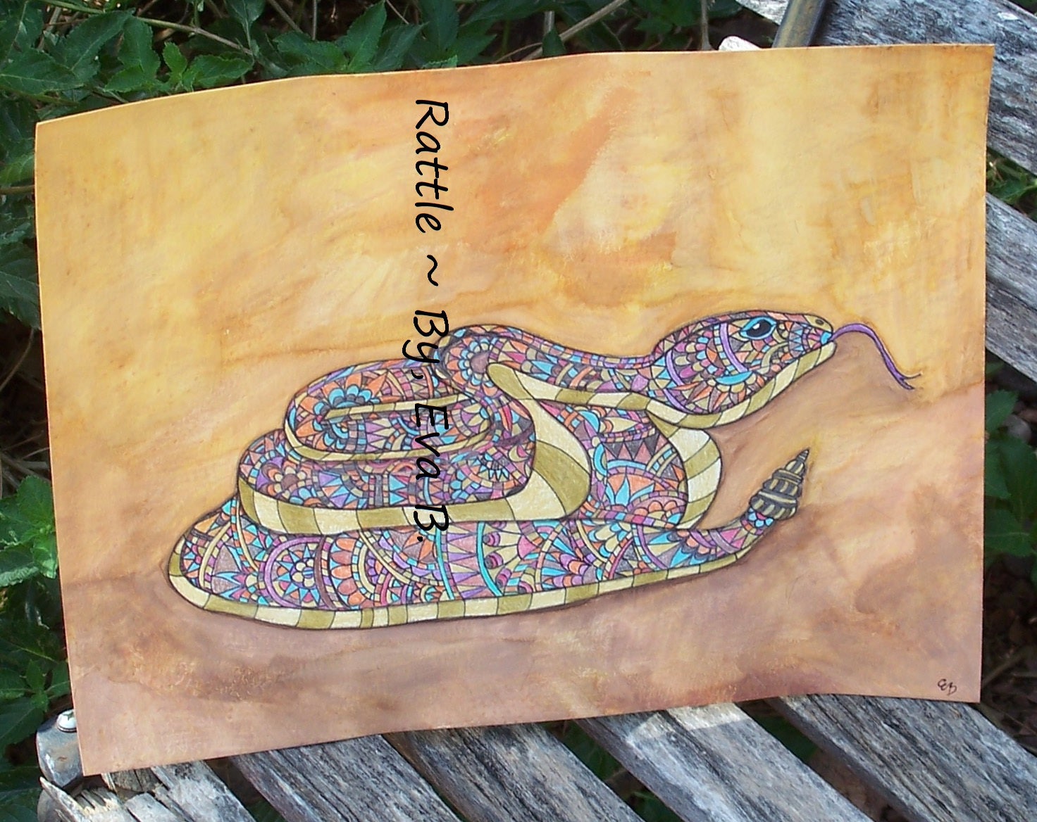 Rattlesnake Art Snake Drawing Rattler Art Snake Painting Etsy Australia