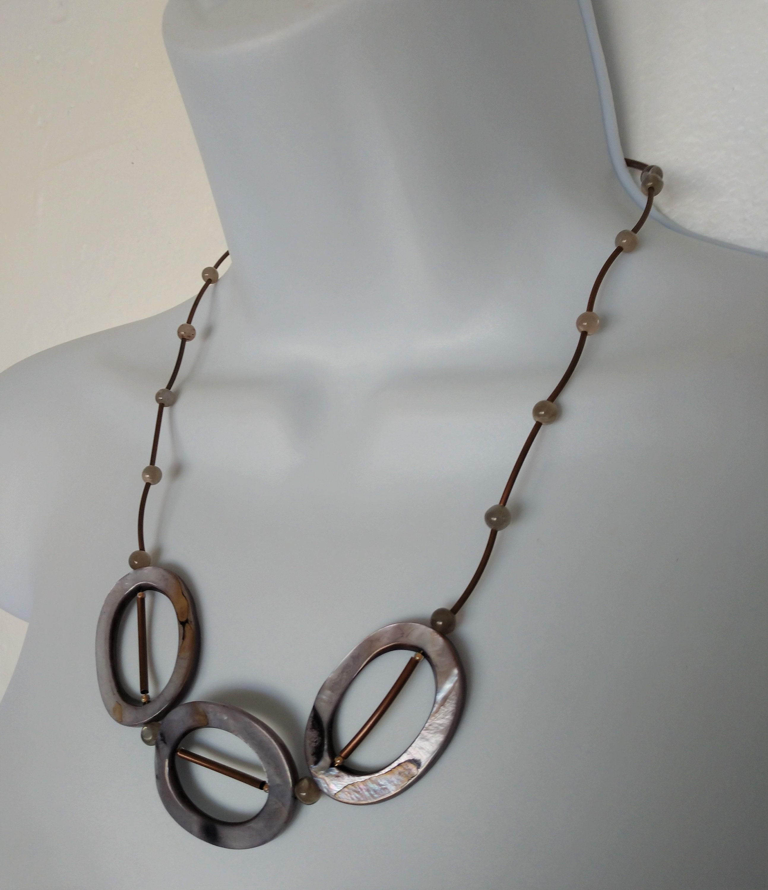 Brown Tone Shell Beaded Necklace main image 0
