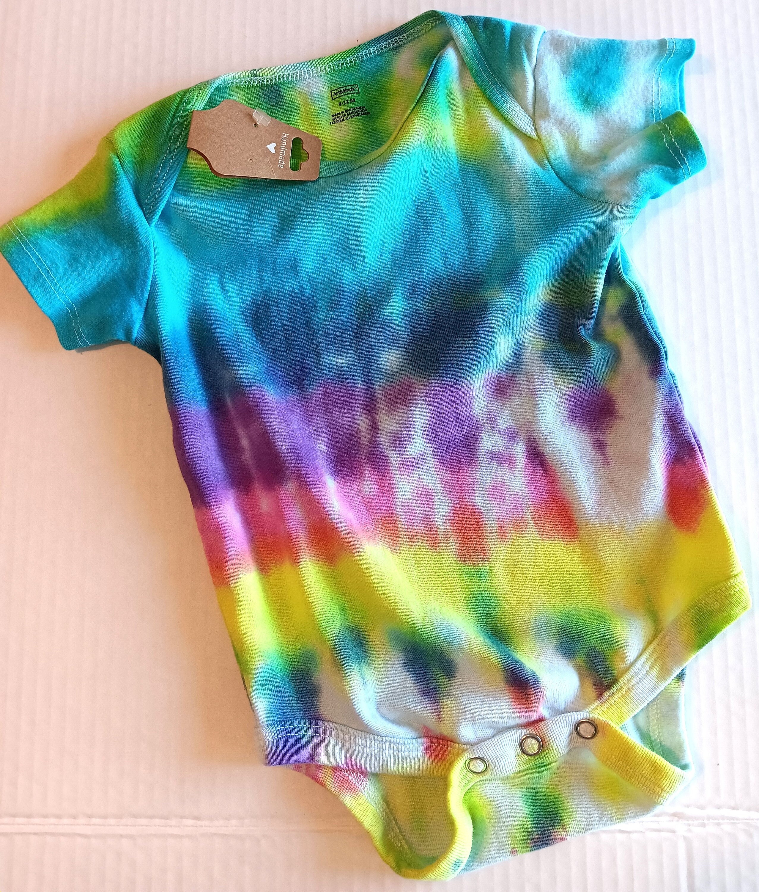 Baby Girl Colorful Rainbow Embroidered Graphic Crotch Knitted bodysuit