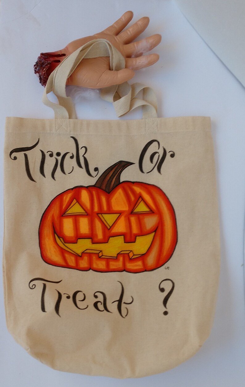Halloween Bag Jack-o-lantern Tote Candy Bag Trick-or-treat Bag Orange ...
