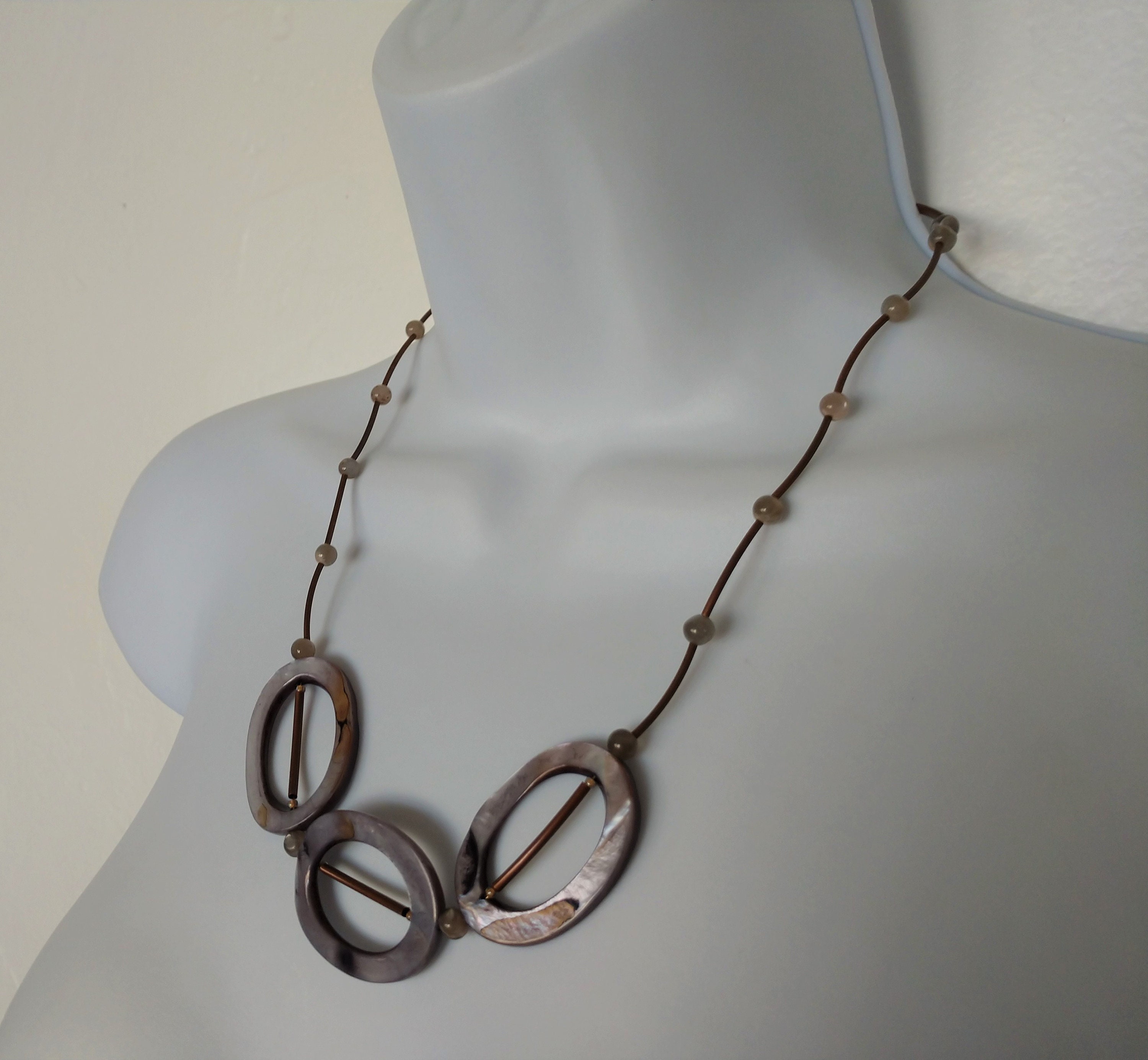 Brown Tone Shell Beaded Necklace