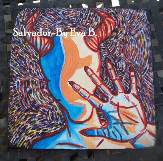 Abstract Devil Acrylic Painting, Colorful Demon Art (12x12) - Etsy