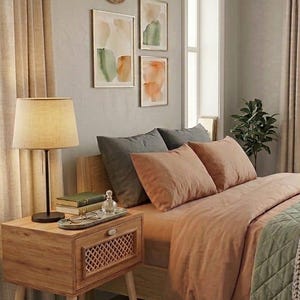 Table de chevet en bois avec couvercle, table de nuit style milieu du siècle, table d'appoint rustique en pin, meuble de rangement bohème pour chambre, table d'appoint de style ferme avec pieds