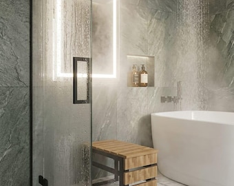 Faltbarer Badezimmer Duschhocker, Badbank, platzsparender Hocker, an der Wand montiert, faltbar