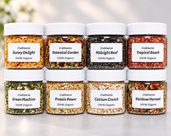 Hermit Crab Food Bundle | 8 Organic Food Mixes | Complete Meal Variety Pack | Foraging Mix
