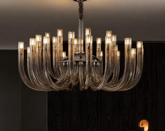 Post-modern style Round Chandelier Lighting fixture, light fixture for dining, lounges, modern entryway light fixture