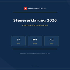 Steuererklärung Schweiz 2026 Checkliste | Steuerabzüge & Tipps | PDF Guide Steuern sparen image 1