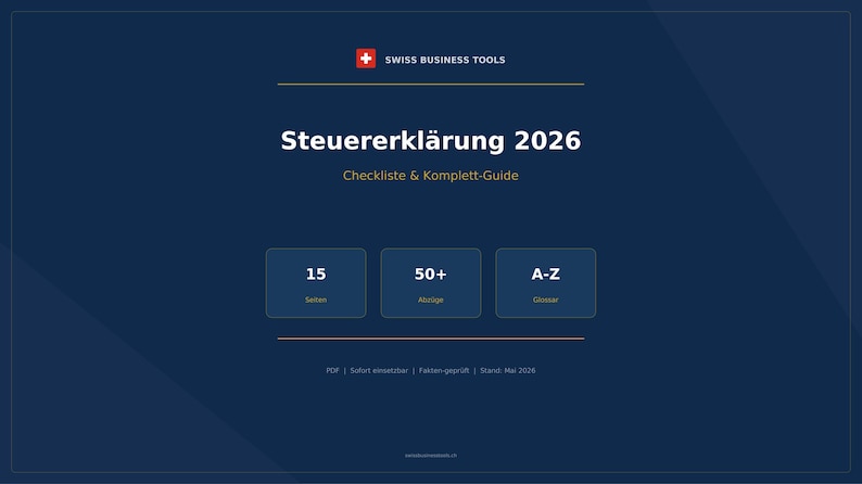 Steuererklärung Schweiz 2026 Checkliste | Steuerabzüge & Tipps | PDF Guide Steuern sparen image 1