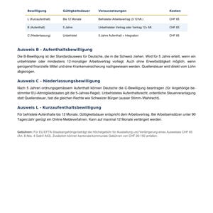 Auswandern Deutschland Schweiz 2026 - Komplett-Guide PDF Checkliste Umzug Anmeldung Aufenthaltsbewilligung image 3