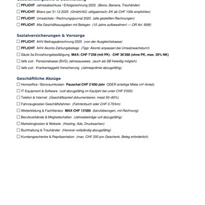 Steuererklärung Schweiz 2026 Checkliste | Steuerabzüge & Tipps | PDF Guide Steuern sparen image 4